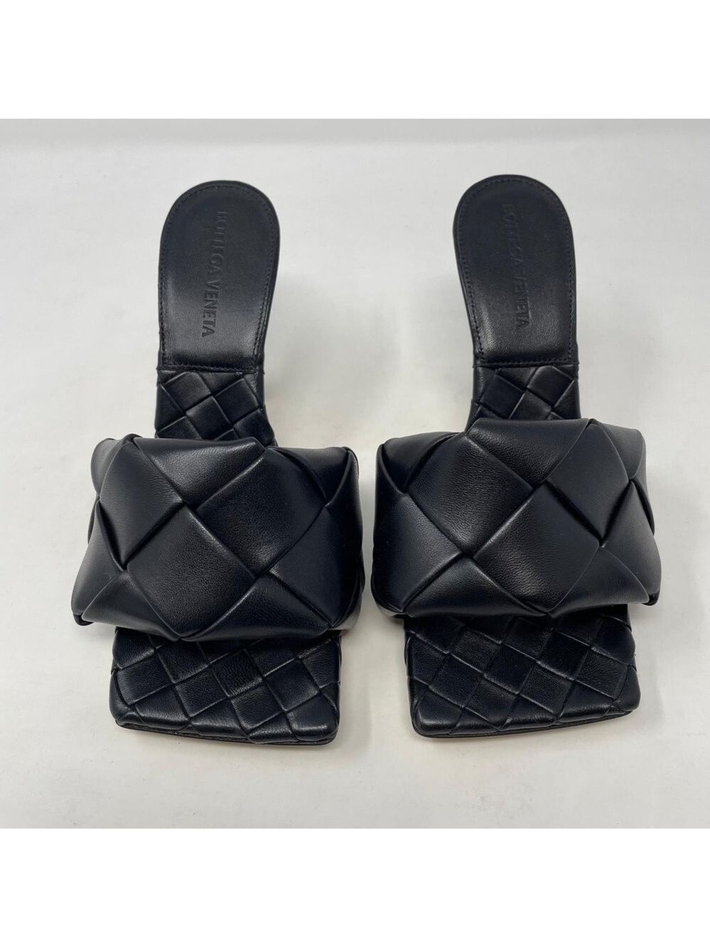 Bottega Veneta Lido intrecciato Leather Heeled Mule Sandals - NWT - Picture 7 of 15